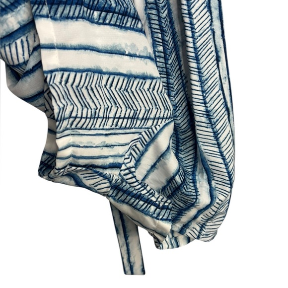 TYCHE Blue White Striped Belted Romper Size Medium - Picture 5 of 15